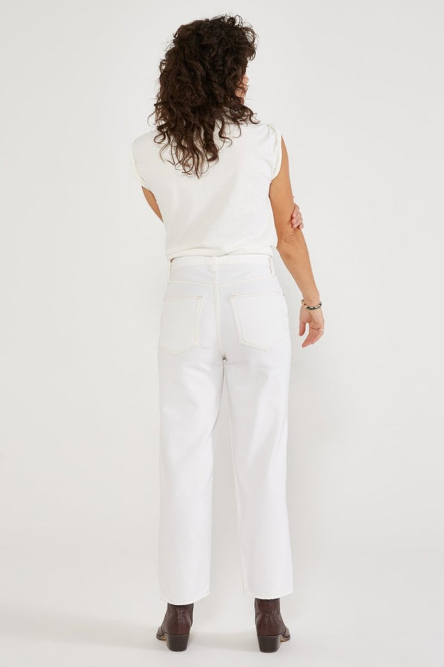 Tyler Cropped Straight in Vintage White - Veneka-Sustainable-Ethical-Bottoms-Etica Denim Drop Ship