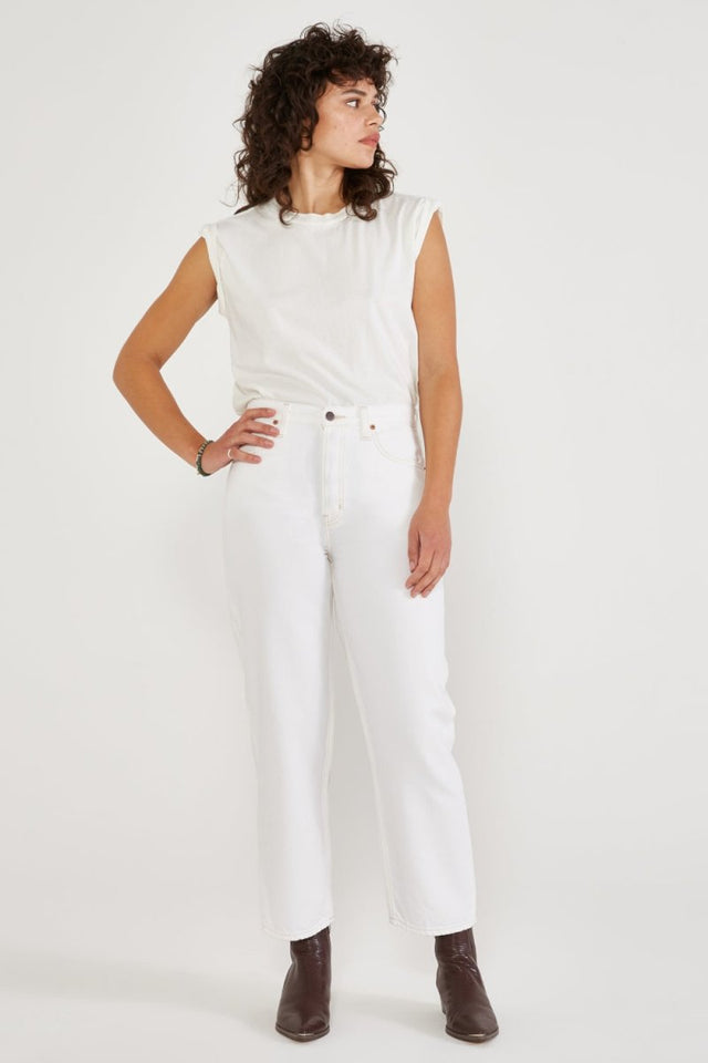 Tyler Cropped Straight in Vintage White - Veneka-Sustainable-Ethical-Bottoms-Etica Denim Drop Ship