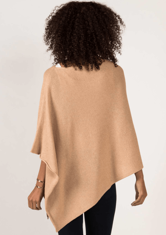 Undyed Essential Poncho in Honey - Veneka-Sustainable-Ethical-Jackets-Indigenous Drop Ship