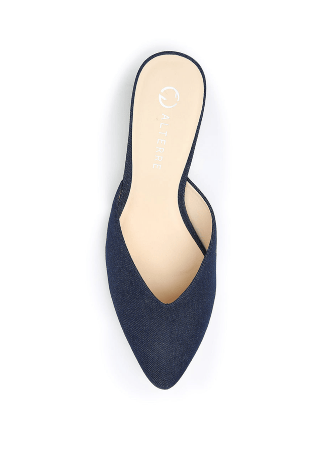 V Slide Base in Recycled Denim - Veneka-Sustainable-Ethical-Other-Alterre Drop Ship