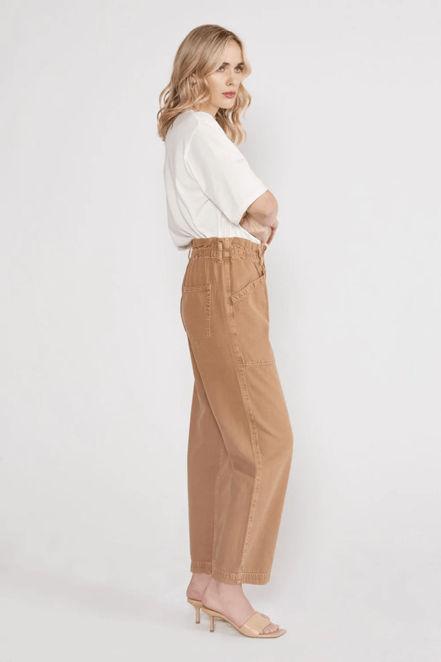 Wade Relaxed Trouser in Vintage Tawny Brown - Veneka-Sustainable-Ethical-Bottoms-Etica Denim Drop Ship