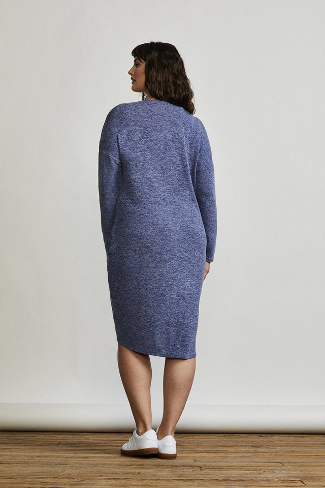Willow Dress in Blue Marl - Veneka-Sustainable-Ethical-Dresses-Hours Drop Ship