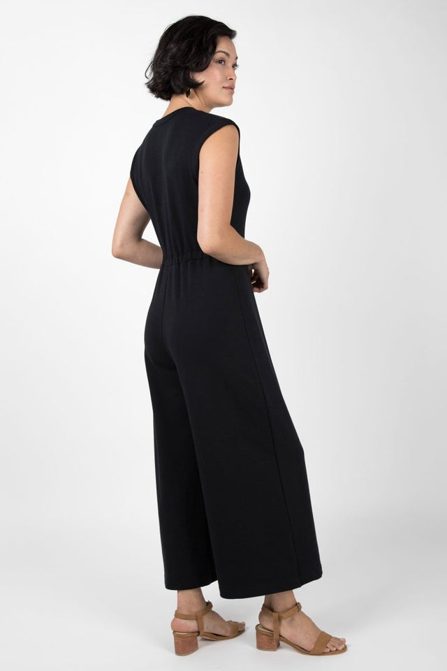 Wrap Jumpsuit in Summer Navy - Veneka-Sustainable-Ethical-Dresses-Indigenous Drop Ship