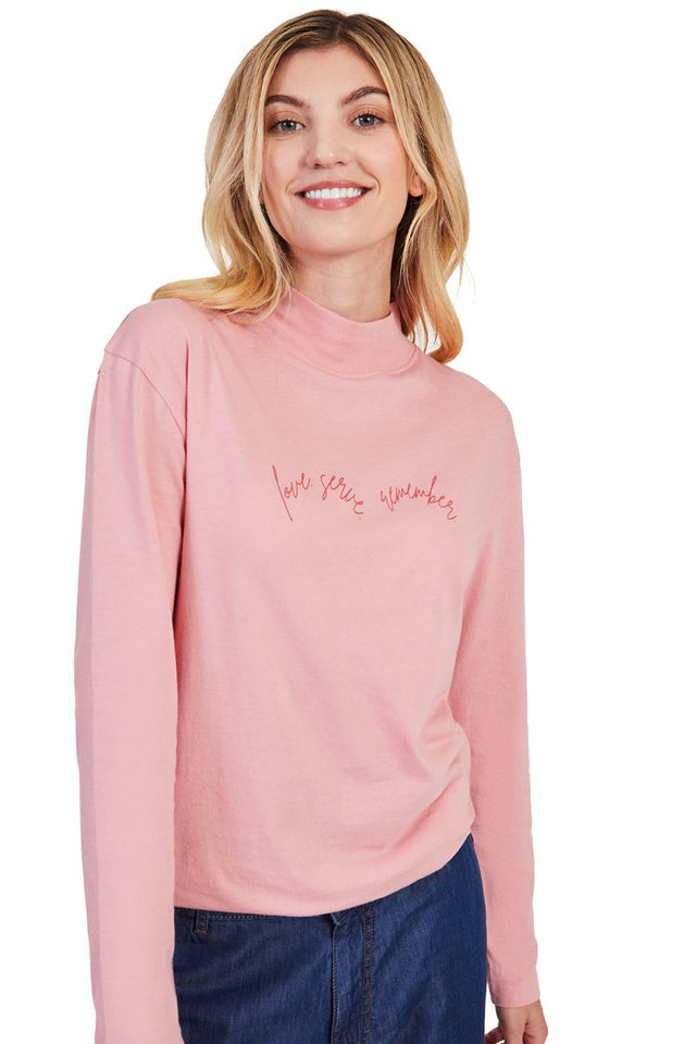 YesAnd x Ram Dass Love. Serve. Remember. Tee in Dusty Rose - Veneka-Sustainable-Ethical-Tops-YesAnd Drop Ship