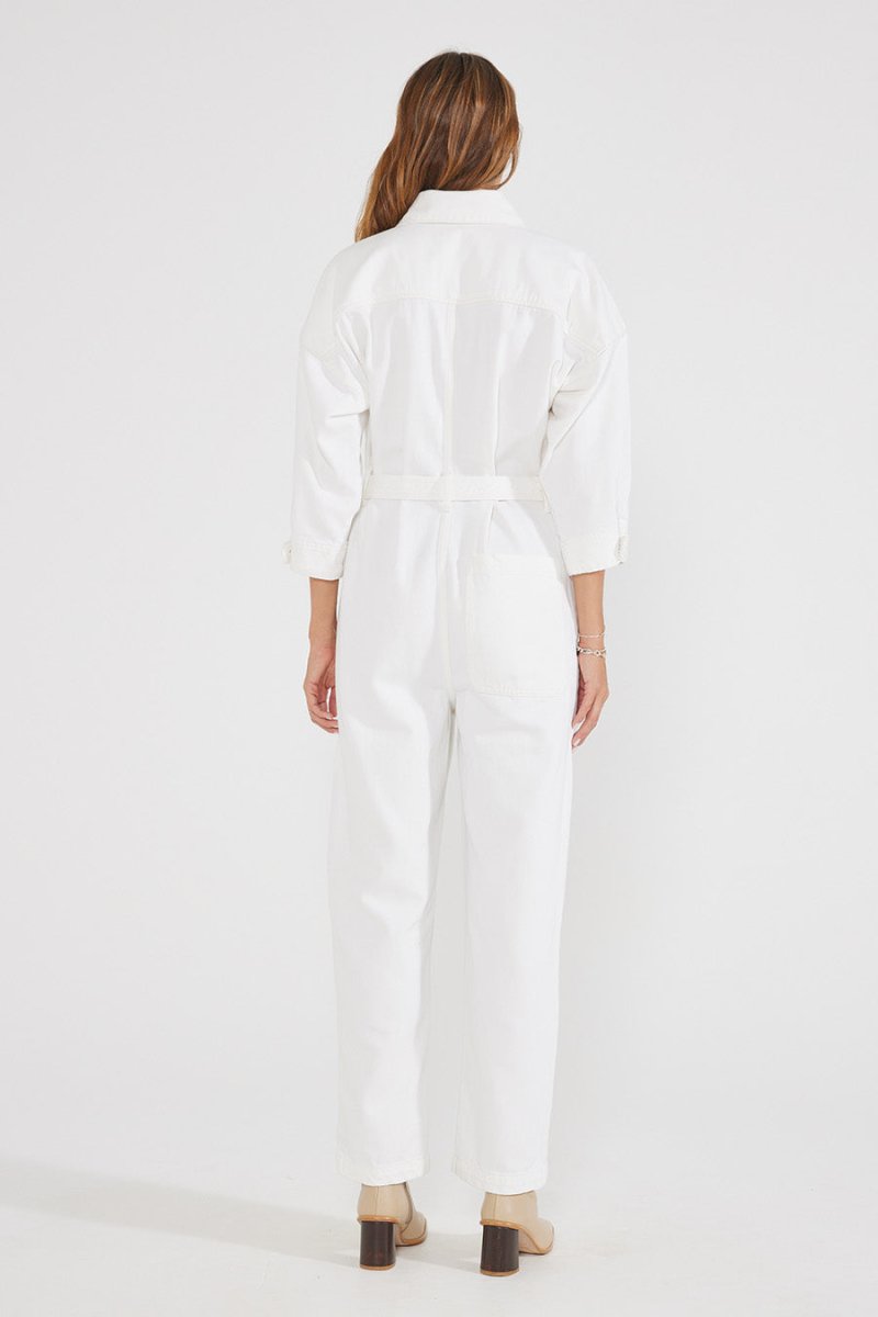 Zeta Carpenter Jumpsuit - Vintage White – Veneka